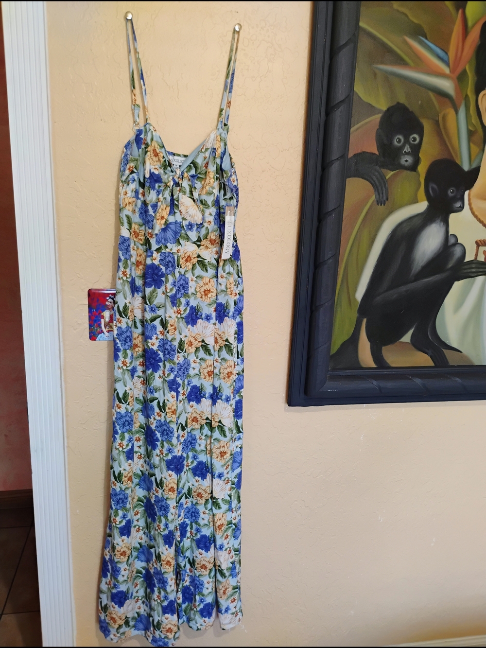 Luxology Multicolor Floral Sundress with Blue & Cream Accents